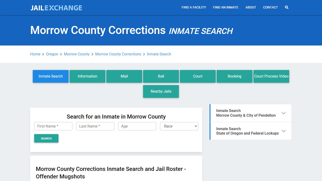 Morrow County Corrections Inmate Search - Jail Exchange